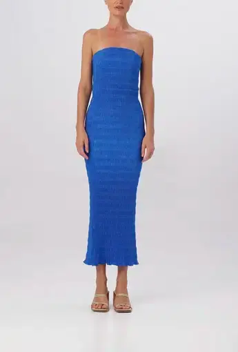 L'Idee Aurore Gown Moroccan Blue Midi Dress XS / AU 6