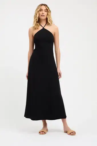 Kookai Hayman Cross Tie Dress Black Size AU 6