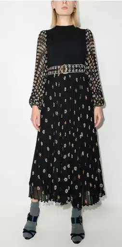 Zimmermann Sunray Long Sleeve Midi Dress Daisy Print Size 1 / Au 10