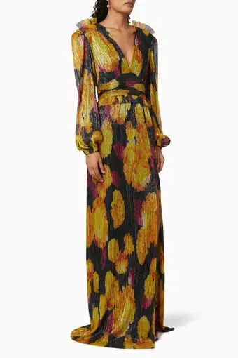 Rebecca Vallance Astoria Long Sleeve Gown Multi Size 10