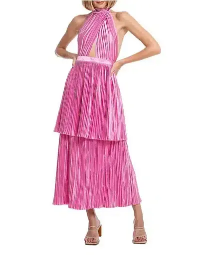 L'Idee Magnifique Midi Dress Pink Size 12