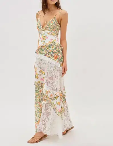For Love & Lemons Rosalyn Maxi Dress Flower Size M/AU 10