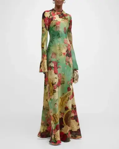 Zimmermann The Wonderland Bias Slip Dress in Peony Garden Floral Size 12