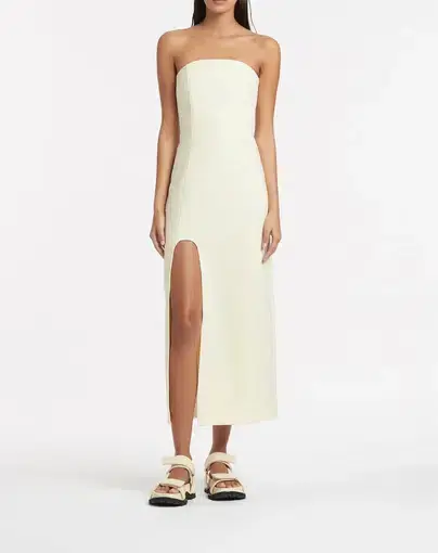 Sir The Label Marco Structured Midi Dress in Lemon
Size 6