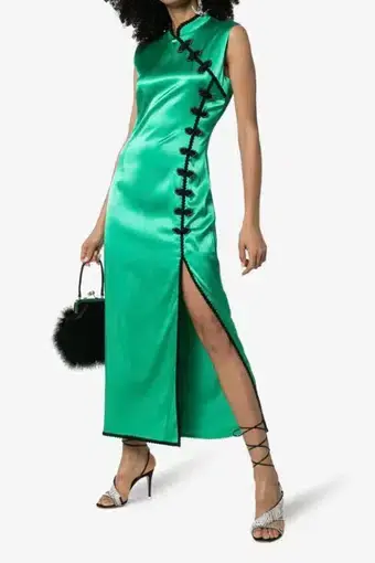 De La Vali Jean Midi Dress Green Size 4