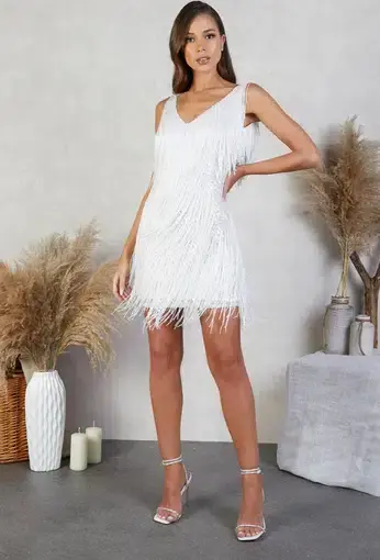 Nadine Merabi Sadie MIni Dress White Size 8