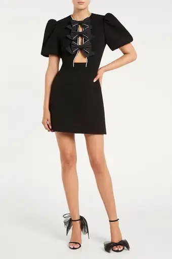 Rebecca Vallance Katie Bow Mini Dress Black Size 8