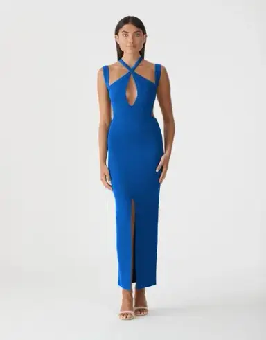 San Sloane Celia Midi Dress Cobalt Size 8