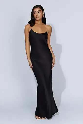 Meshki Sylvie Chain Maxi Dress Black Size AU 6