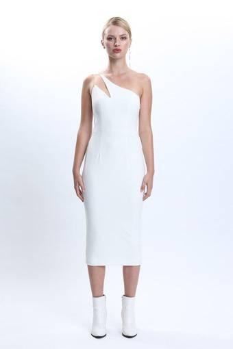 Lucky Midi Dress By Romance White Size 8