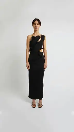 Christopher Esber Carina Interlinked Dress Black Size 10 / M