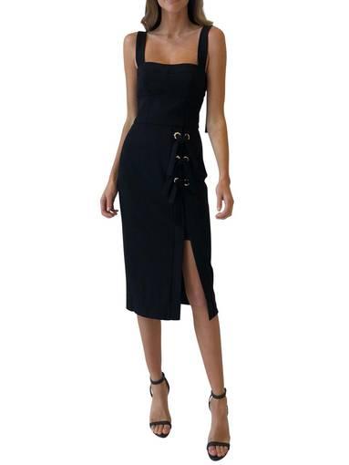 Rebecca Vallance Celestina Tie Dress in Black size 8