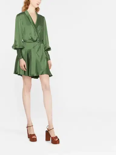Zimmerman Silk Wrap Dress Green Size 1 / AU 10