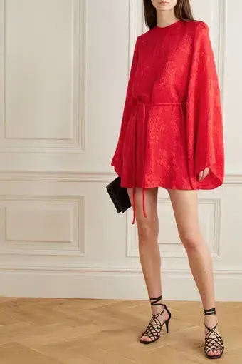 Stella McCartney Crinkled Silk-jacquard Mini Dress Red Size 8