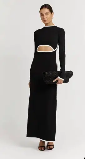 Dissh Binding Sleeved Knit Dress Black Size AU 10