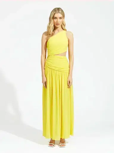 Alice McCall Lolita Maxi Dress Mango Yellow Size AU 10