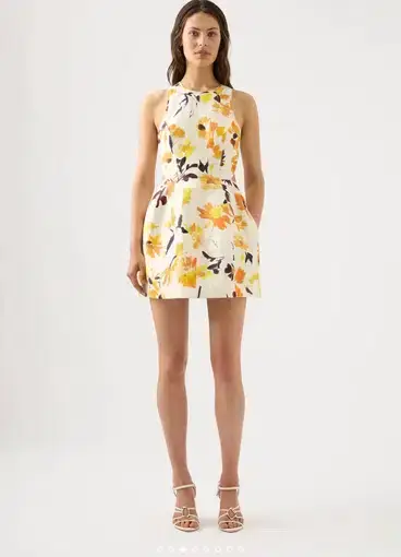 Aje Tulip Cut Out Mini Dress in Pressed Sunflowers
Size 8 / S