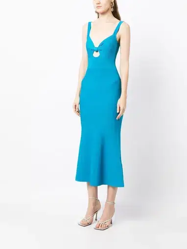 Rebecca Vallance Alma Knit Midi Dress Blue Size M / AU 8