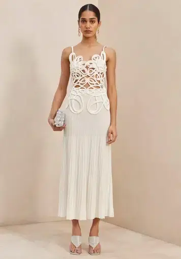 Cult Gaia Nalda Knit Dress White Size AU 6