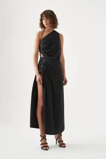 Aje Allure Draped Cami & Mika Split Midi Skirt Set Black Size XS / AU 6 