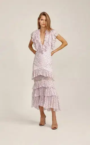 Acler Wendell Dress Polka Dot Lilac Size AU 12