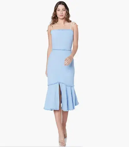 Finders Keepers Echo Midi Dress Pale Blue Size 12 