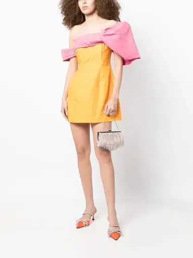 Rachel Gilbert Manuela Mini Dress Orange/Pink Size 0 / Au 6