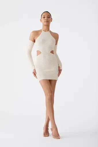 San Sloane Maelle Mini Dress Light Nude Size 10 / M