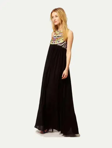 Sass & Bide Embellished 'Peek a Boo Maxi Dress Black Multi Size 8