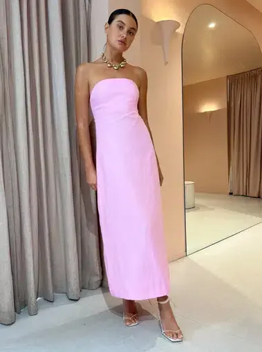 Roame Perez Midi Dress Pink Size 8