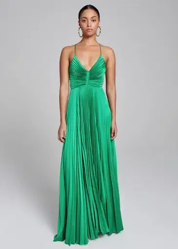 A.L.C Aries Pleated Gown Green Size 10
