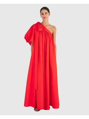 Oroton One Shoulder Dress Red Size AU 16