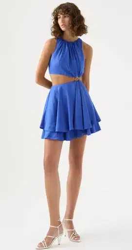 Aje Holt Cut Out Ring Mini Dress in Marine Blue Size 10 / M