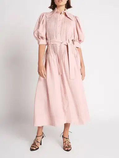 Aje Madeleine Belted Midi Dress in Dusty Pink
Size 16