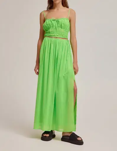 Venroy Gathered Bustier Top and Drawstring Maxi Skirt Set Green Size M / Au 10