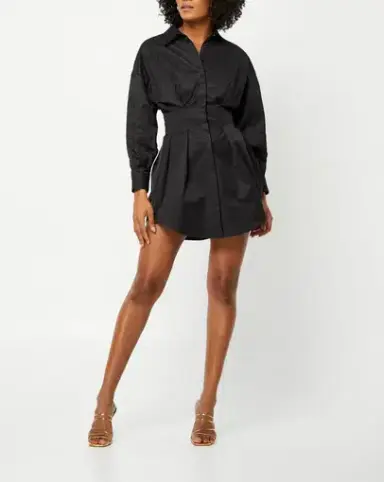 Mossman A New Light Shirt Mini Dress Black Size 8