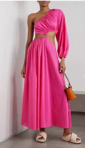 Matteau Asymmetric Wave Dress Pink Size AU 10