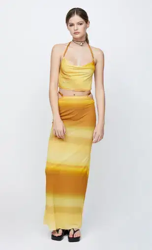Bec & Bridge Amara Top and Skirt Set Golden Ombre Size 8
