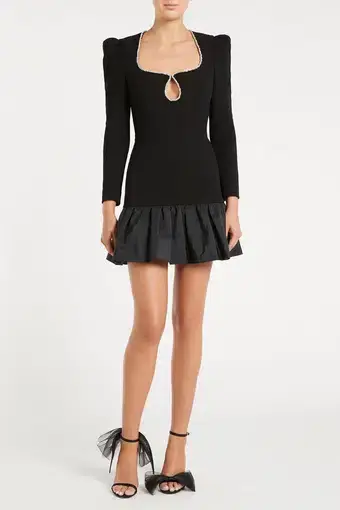 Rebecca Vallance Katie Long Sleeve Mini Dress Black Size AU 12