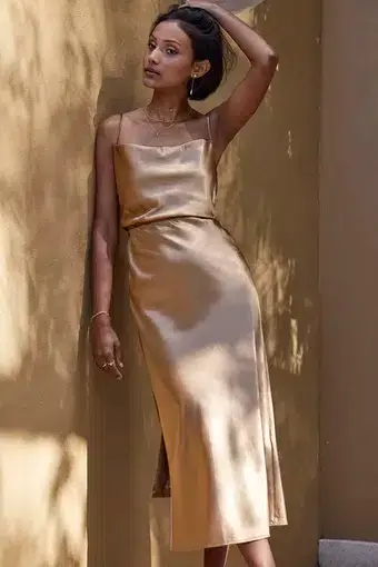 Grace Loves Lace Anya Eco Dress Gold Size AU 12 
