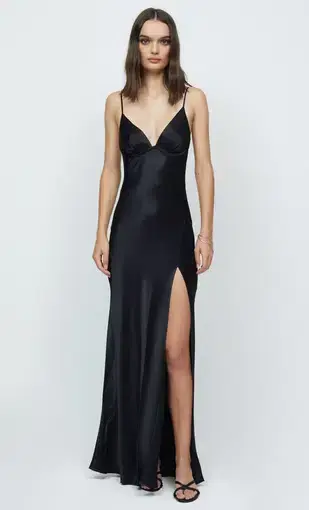 Bec & Bridge Ren Split Maxi Dress in black Size AU 8