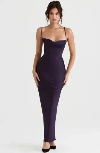 House of CB Charmaine Corset Maxi Dress Night Shade Purple Size M / AU 10