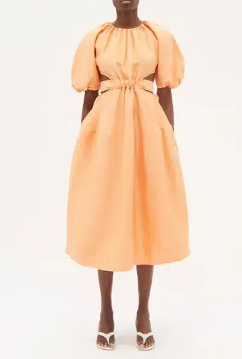 Aje Mimosa Cut Out Midi Dress Orange Size 12