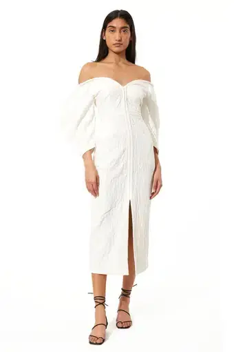Mara Hoffman Leonara Midi Dress White Size AU 12