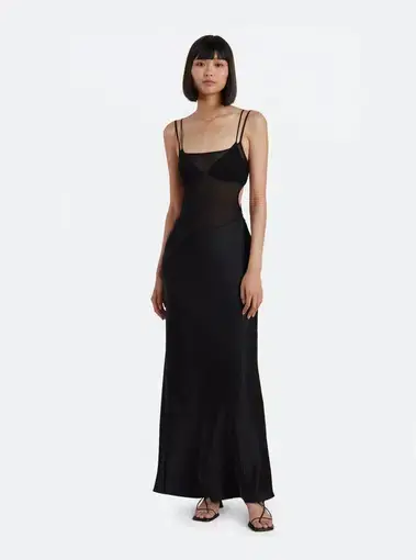 Bec & Bridge Lindsey Cut Out Maxi Dress Black Size AU 6