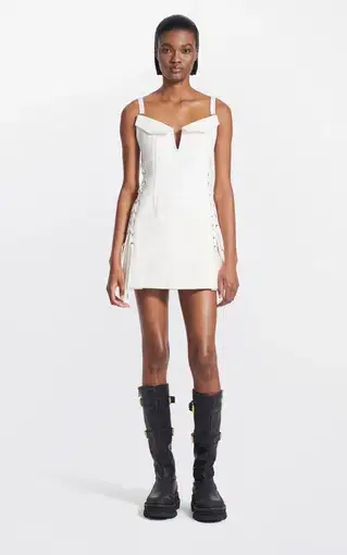 Dion Lee Bonded Laced Mini Dress Ivory Size 10