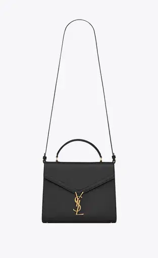 Saint Laurent Cassandra Medium Top Handle Bag Black/Gold
