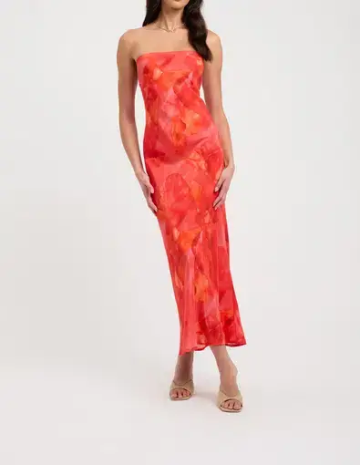 Kookai Zya Slip Dress Coral Red Size 8
