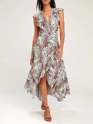 Kivari Zephyr Wrap Maxi Dress Leopard Print Size S / Au 8