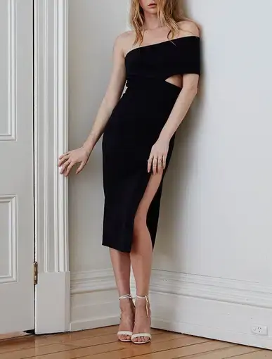 Maurie & Eve Genesis Midi Dress in Black Size 6